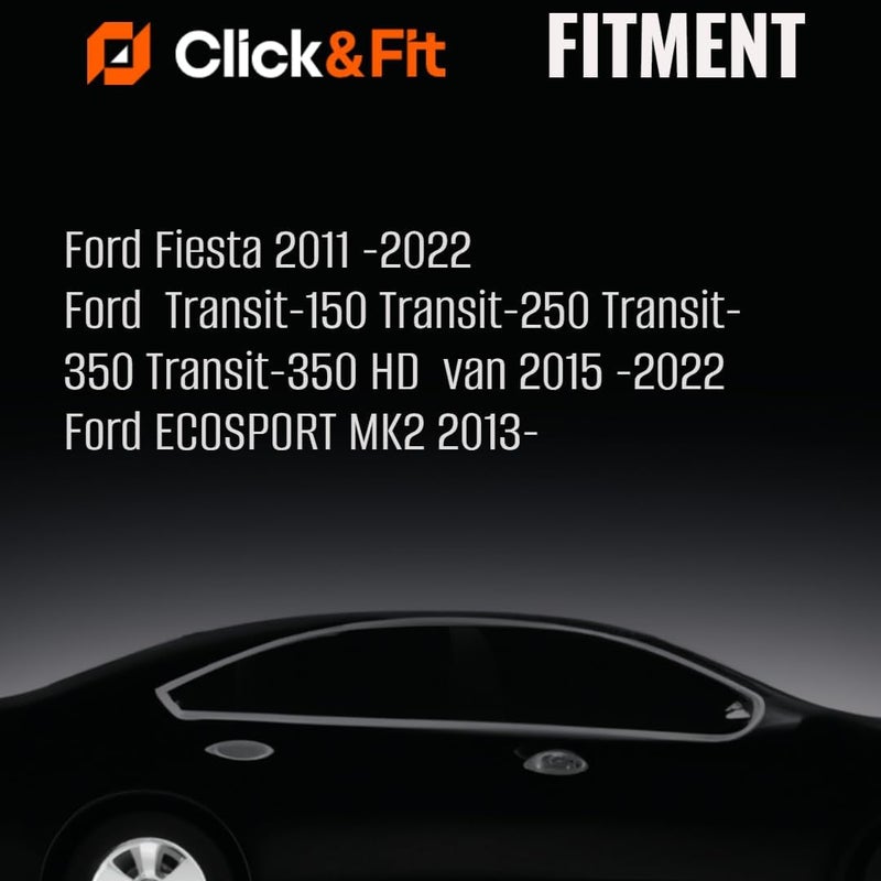 Click&Fit Windshield Washer Nozzles Kit replacement for Ford Fiesta 2011-2022, Transit 2015-2022, F250 F350 F450 F550, Ecosport – Wiper washer sprayers repair replases BE8Z-17603-A (Extended Kit) - Image 2